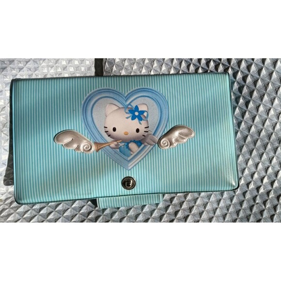 Vintage 2001 Sanrio Hello Kitty Blue Angel Wallet Good Condition *Rare - Picture 2 of 6